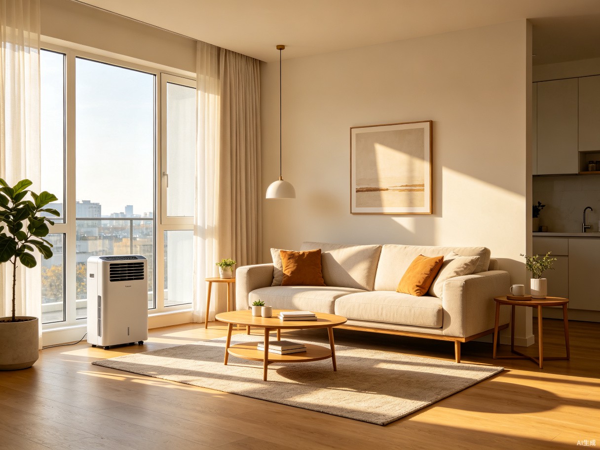 Breeza unit placed in a bright modern apartment