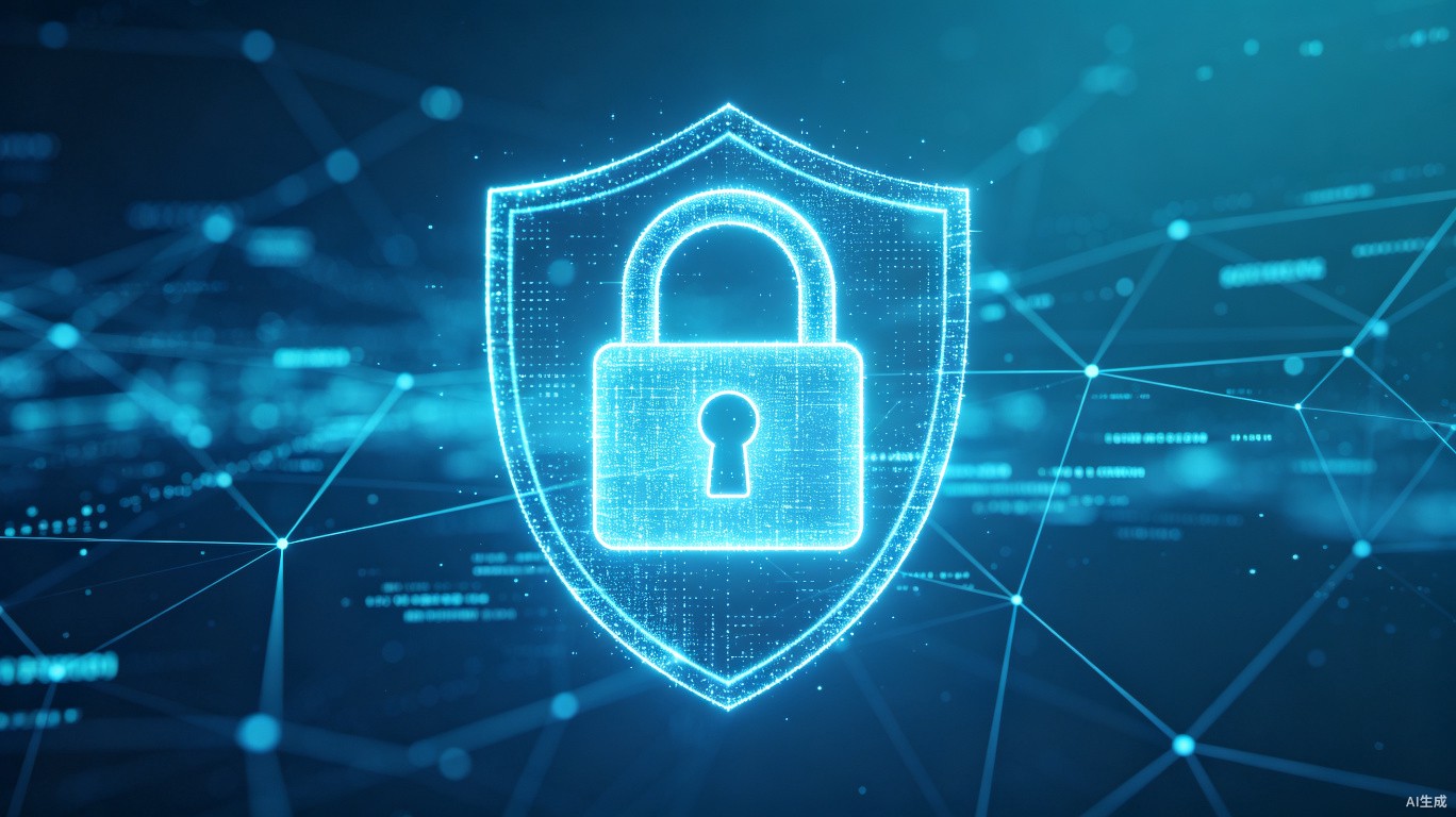 A digital padlock shield representing data protection